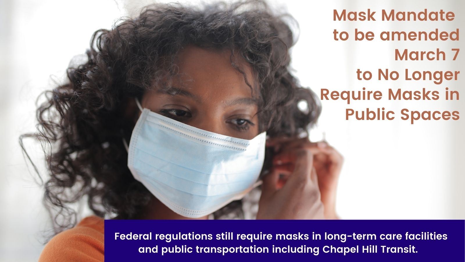 Mask Mandate to be amended Monday, March 7, to No Longer Require Masks in Public Spaces