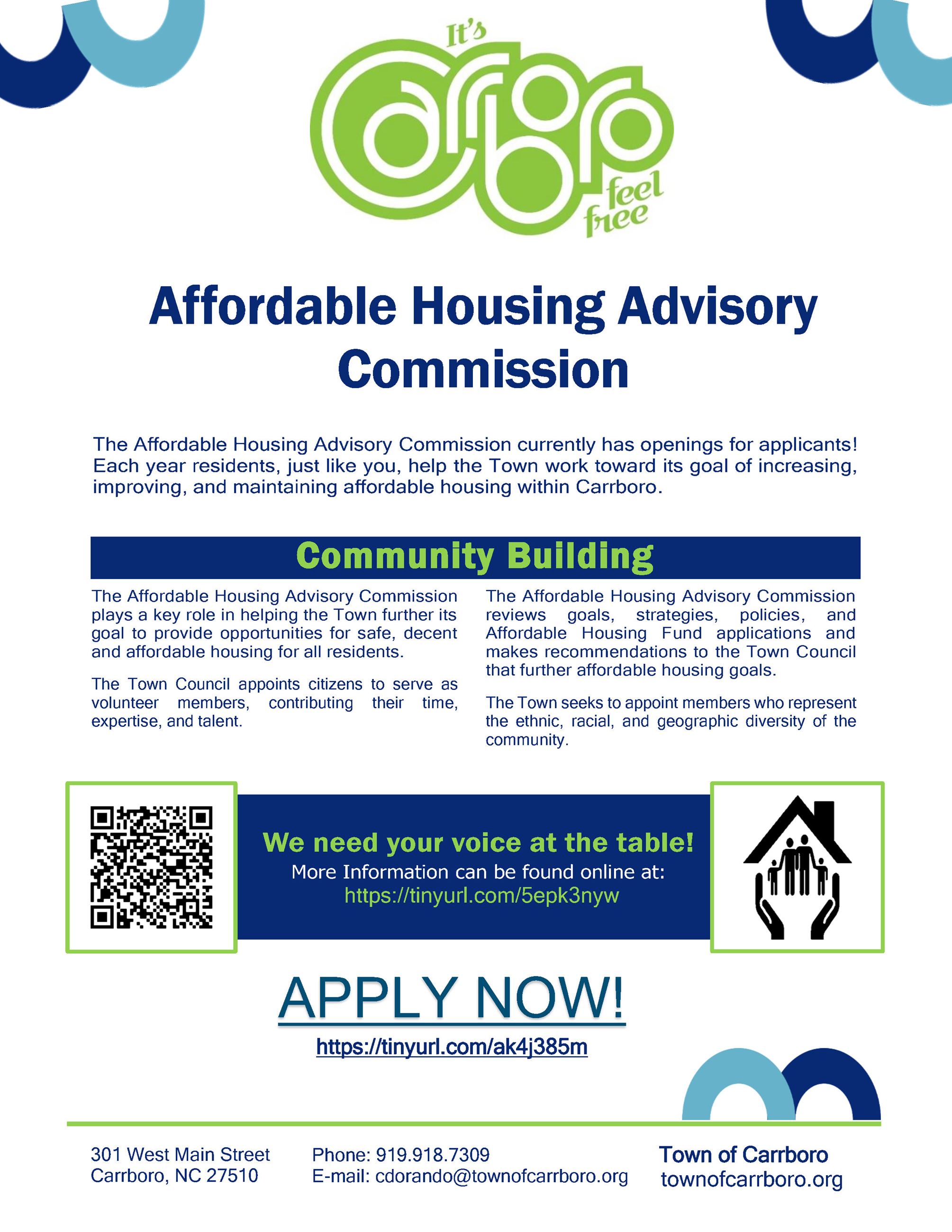 Affordable Housing Advisory Commission Flyer